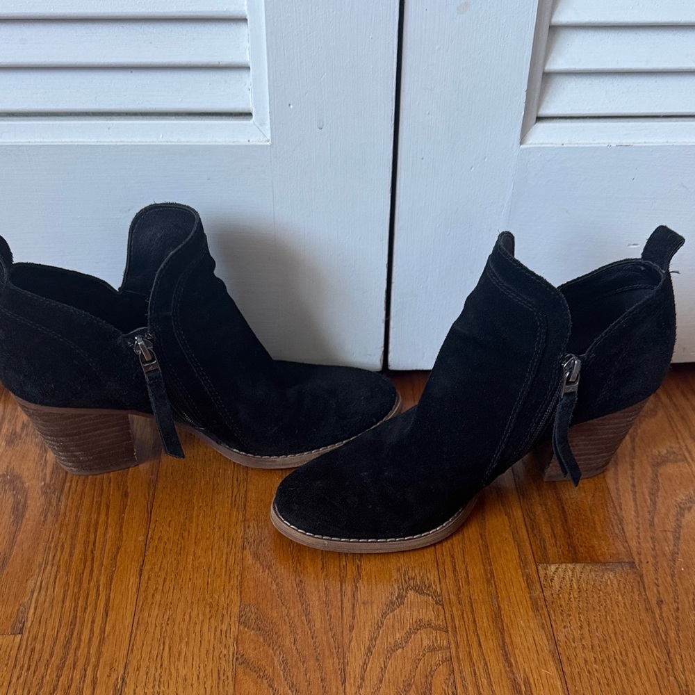 Sam Edelman Black Suede Ankle Booties - Picture 2 of 5